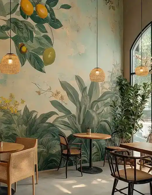 Restaurant interior wall murals Dubai by Dreamwall