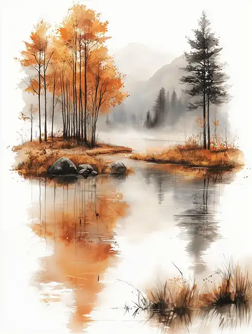 Lake, Snow, Landscape